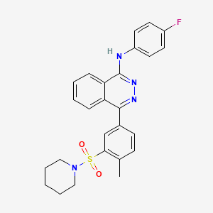 molecular formula C26H25FN4O2S B11610182 N-(4-fluorophenyl)-4-[4-methyl-3-(piperidin-1-ylsulfonyl)phenyl]phthalazin-1-amine 