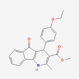 molecular formula C23H21NO4 B11610191 methyl 4-(4-ethoxyphenyl)-2-methyl-5-oxo-4,5-dihydro-1H-indeno[1,2-b]pyridine-3-carboxylate 