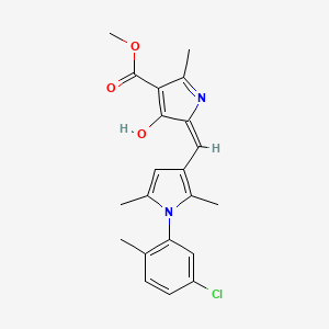molecular formula C21H21ClN2O3 B11610677 methyl (5E)-5-{[1-(5-chloro-2-methylphenyl)-2,5-dimethyl-1H-pyrrol-3-yl]methylidene}-2-methyl-4-oxo-4,5-dihydro-1H-pyrrole-3-carboxylate 