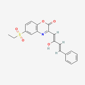 molecular formula C20H17NO5S B11611219 (3E)-6-(ethylsulfonyl)-3-[(3E)-2-oxo-4-phenylbut-3-en-1-ylidene]-3,4-dihydro-2H-1,4-benzoxazin-2-one 