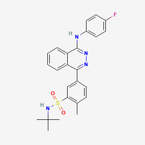molecular formula C25H25FN4O2S B11611520 N-tert-butyl-5-{4-[(4-fluorophenyl)amino]phthalazin-1-yl}-2-methylbenzenesulfonamide 