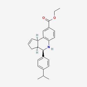 molecular formula C24H27NO2 B11611653 ethyl (3aS,4R,9bR)-4-[4-(propan-2-yl)phenyl]-3a,4,5,9b-tetrahydro-3H-cyclopenta[c]quinoline-8-carboxylate 