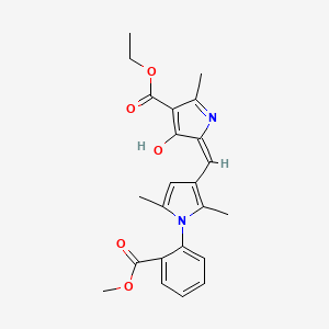 molecular formula C23H24N2O5 B11612002 ethyl (5E)-5-({1-[2-(methoxycarbonyl)phenyl]-2,5-dimethyl-1H-pyrrol-3-yl}methylidene)-2-methyl-4-oxo-4,5-dihydro-1H-pyrrole-3-carboxylate 