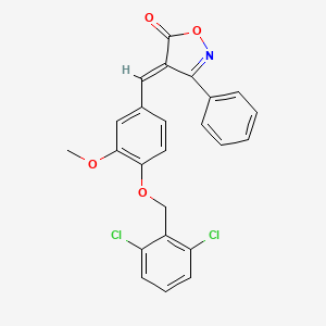 molecular formula C24H17Cl2NO4 B11612054 (4E)-4-{4-[(2,6-dichlorobenzyl)oxy]-3-methoxybenzylidene}-3-phenyl-1,2-oxazol-5(4H)-one 