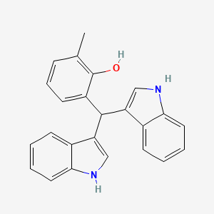molecular formula C24H20N2O B11612214 2-[bis(1H-indol-3-yl)methyl]-6-methylphenol 