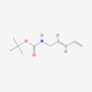 molecular formula C10H17NO2 B116125 Carbamic acid, 2,4-pentadienyl-, 1,1-dimethylethyl ester, (E)-(9CI) CAS No. 157424-76-5