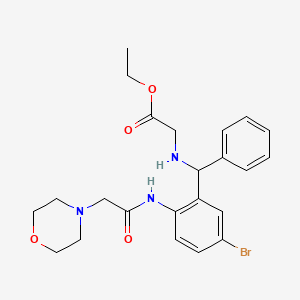 molecular formula C23H28BrN3O4 B11613150 ethyl N-[{5-bromo-2-[(morpholin-4-ylacetyl)amino]phenyl}(phenyl)methyl]glycinate 