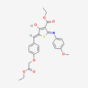 molecular formula C25H25NO7S B11613313 ethyl (5Z)-5-[4-(2-ethoxy-2-oxoethoxy)benzylidene]-2-[(4-methoxyphenyl)amino]-4-oxo-4,5-dihydrothiophene-3-carboxylate 
