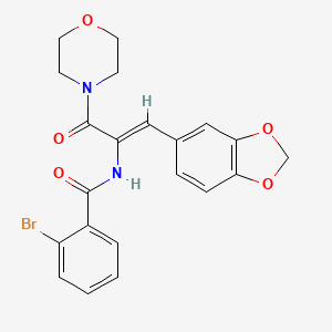 molecular formula C21H19BrN2O5 B11613321 N-[2-Benzo[1,3]dioxol-5-yl-1-(morpholine-4-carbonyl)-vinyl]-2-bromo-benzamide 