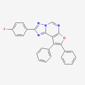 molecular formula C25H15FN4O B11613323 2-(4-Fluorophenyl)-8,9-diphenylfuro[3,2-e][1,2,4]triazolo[1,5-c]pyrimidine 