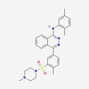 molecular formula C28H31N5O2S B11613427 N-(2,5-dimethylphenyl)-4-{4-methyl-3-[(4-methylpiperazin-1-yl)sulfonyl]phenyl}phthalazin-1-amine 