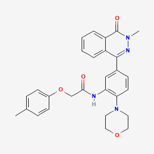 molecular formula C28H28N4O4 B11613460 N-[5-(3-methyl-4-oxo-3,4-dihydrophthalazin-1-yl)-2-(morpholin-4-yl)phenyl]-2-(4-methylphenoxy)acetamide 