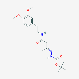 molecular formula C19H29N3O5 B11613468 tert-butyl (2E)-2-(4-{[2-(3,4-dimethoxyphenyl)ethyl]amino}-4-oxobutan-2-ylidene)hydrazinecarboxylate 
