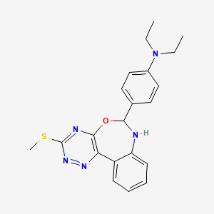 molecular formula C21H23N5OS B11613502 N,N-diethyl-4-[3-(methylsulfanyl)-6,7-dihydro[1,2,4]triazino[5,6-d][3,1]benzoxazepin-6-yl]aniline 