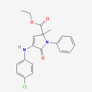 molecular formula C20H19ClN2O3 B11613515 ethyl 4-[(4-chlorophenyl)amino]-2-methyl-5-oxo-1-phenyl-2,5-dihydro-1H-pyrrole-2-carboxylate 