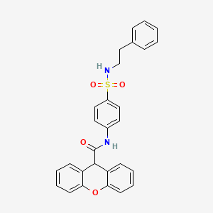 molecular formula C28H24N2O4S B11613548 N-{4-[(2-phenylethyl)sulfamoyl]phenyl}-9H-xanthene-9-carboxamide 