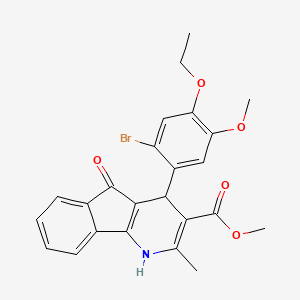 molecular formula C24H22BrNO5 B11613577 methyl 4-(2-bromo-4-ethoxy-5-methoxyphenyl)-2-methyl-5-oxo-4,5-dihydro-1H-indeno[1,2-b]pyridine-3-carboxylate 
