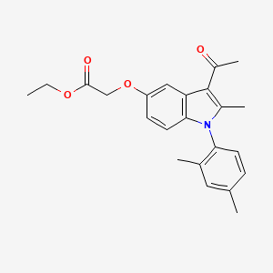 molecular formula C23H25NO4 B11613581 ethyl {[3-acetyl-1-(2,4-dimethylphenyl)-2-methyl-1H-indol-5-yl]oxy}acetate 
