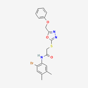 molecular formula C19H18BrN3O3S B11613737 N-(2-bromo-4,5-dimethylphenyl)-2-{[5-(phenoxymethyl)-1,3,4-oxadiazol-2-yl]sulfanyl}acetamide 