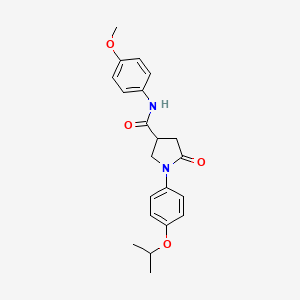 molecular formula C21H24N2O4 B11613790 N-(4-methoxyphenyl)-5-oxo-1-[4-(propan-2-yloxy)phenyl]pyrrolidine-3-carboxamide 