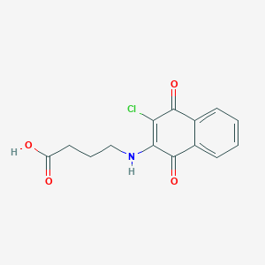 molecular formula C14H12ClNO4 B11613817 4-[(3-Chloro-1,4-dioxo-1,4-dihydronaphthalen-2-yl)amino]butanoic acid 