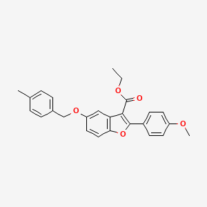 molecular formula C26H24O5 B11613961 Ethyl 2-(4-methoxyphenyl)-5-[(4-methylphenyl)methoxy]-1-benzofuran-3-carboxylate 
