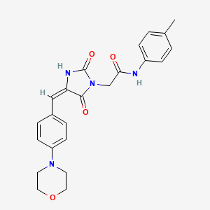 molecular formula C23H24N4O4 B11614067 N-(4-methylphenyl)-2-[(4E)-4-(4-morpholin-4-ylbenzylidene)-2,5-dioxoimidazolidin-1-yl]acetamide 
