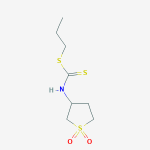 molecular formula C8H15NO2S3 B11614361 Propyl 1,1-dioxidotetrahydrothien-3-yldithiocarbamate 