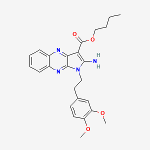 molecular formula C25H28N4O4 B11614408 butyl 2-amino-1-[2-(3,4-dimethoxyphenyl)ethyl]-1H-pyrrolo[2,3-b]quinoxaline-3-carboxylate 