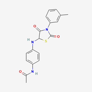 molecular formula C18H17N3O3S B11614414 N-(4-{[3-(3-methylphenyl)-2,4-dioxo-1,3-thiazolidin-5-yl]amino}phenyl)acetamide 