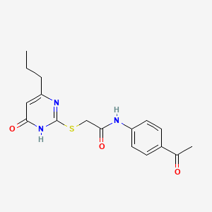 molecular formula C17H19N3O3S B11614422 N-(4-acetylphenyl)-2-[(4-hydroxy-6-propylpyrimidin-2-yl)sulfanyl]acetamide 