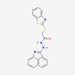 molecular formula C20H14N4OS2 B11614449 N'-(benzo[cd]indol-2-yl)-2-(1,3-benzothiazol-2-ylsulfanyl)acetohydrazide 