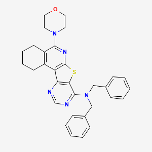 molecular formula C31H31N5OS B11614477 N,N-dibenzyl-8-morpholin-4-yl-11-thia-9,14,16-triazatetracyclo[8.7.0.02,7.012,17]heptadeca-1,7,9,12,14,16-hexaen-13-amine 