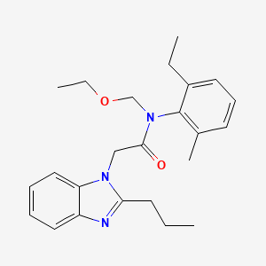 molecular formula C24H31N3O2 B11614580 N-(ethoxymethyl)-N-(2-ethyl-6-methylphenyl)-2-(2-propyl-1H-benzimidazol-1-yl)acetamide 
