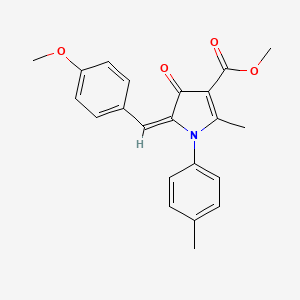 molecular formula C22H21NO4 B11614721 methyl (5E)-5-(4-methoxybenzylidene)-2-methyl-1-(4-methylphenyl)-4-oxo-4,5-dihydro-1H-pyrrole-3-carboxylate 