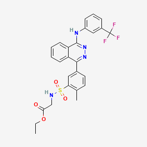 molecular formula C26H23F3N4O4S B11614828 Ethyl 2-[2-methyl-5-(4-{[3-(trifluoromethyl)phenyl]amino}phthalazin-1-YL)benzenesulfonamido]acetate 