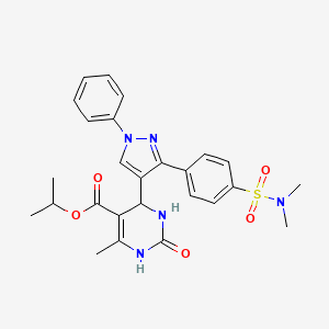 molecular formula C26H29N5O5S B11614961 propan-2-yl 4-{3-[4-(dimethylsulfamoyl)phenyl]-1-phenyl-1H-pyrazol-4-yl}-6-methyl-2-oxo-1,2,3,4-tetrahydropyrimidine-5-carboxylate 
