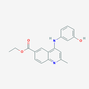 molecular formula C19H18N2O3 B11615015 Ethyl 4-[(3-hydroxyphenyl)amino]-2-methylquinoline-6-carboxylate 
