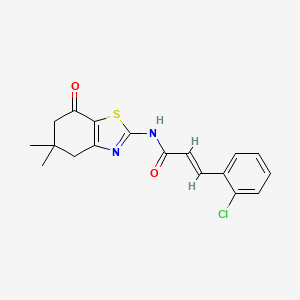 molecular formula C18H17ClN2O2S B11615022 (2E)-3-(2-chlorophenyl)-N-(5,5-dimethyl-7-oxo-4,5,6,7-tetrahydro-1,3-benzothiazol-2-yl)prop-2-enamide 