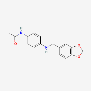 molecular formula C16H16N2O3 B11615090 N-{4-[(1,3-benzodioxol-5-ylmethyl)amino]phenyl}acetamide 