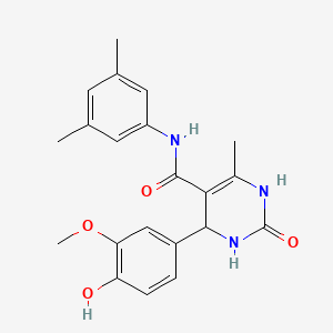 molecular formula C21H23N3O4 B11615195 N-(3,5-dimethylphenyl)-4-(4-hydroxy-3-methoxyphenyl)-6-methyl-2-oxo-1,2,3,4-tetrahydropyrimidine-5-carboxamide 