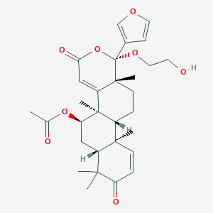 molecular formula C30H38O8 B116152 Mahmoodin CAS No. 140163-23-1