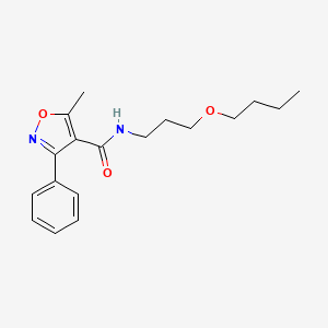 molecular formula C18H24N2O3 B11615207 N-(3-butoxypropyl)-5-methyl-3-phenyl-1,2-oxazole-4-carboxamide 