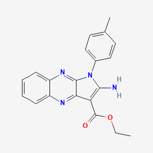 molecular formula C20H18N4O2 B11615380 ethyl 2-amino-1-(4-methylphenyl)-1H-pyrrolo[2,3-b]quinoxaline-3-carboxylate 