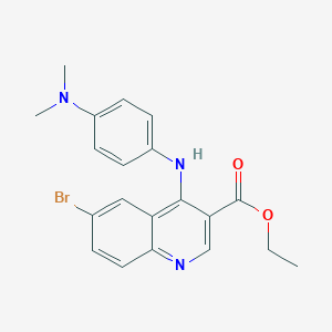 molecular formula C20H20BrN3O2 B11615387 Ethyl 6-bromo-4-{[4-(dimethylamino)phenyl]amino}quinoline-3-carboxylate 
