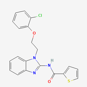 molecular formula C20H16ClN3O2S B11615492 N-{1-[2-(2-chlorophenoxy)ethyl]-1H-benzimidazol-2-yl}thiophene-2-carboxamide 