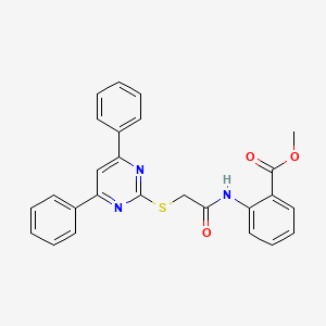 molecular formula C26H21N3O3S B11615575 Methyl 2-({[(4,6-diphenylpyrimidin-2-yl)sulfanyl]acetyl}amino)benzoate 