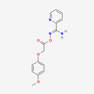 molecular formula C15H15N3O4 B11615662 N'-{[2-(4-methoxyphenoxy)acetyl]oxy}pyridine-2-carboximidamide 