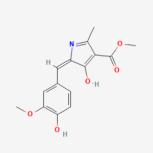 molecular formula C15H15NO5 B11615714 methyl (5E)-5-(4-hydroxy-3-methoxybenzylidene)-2-methyl-4-oxo-4,5-dihydro-1H-pyrrole-3-carboxylate 