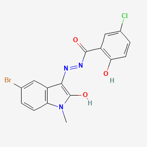 molecular formula C16H11BrClN3O3 B11615738 N'-[(3Z)-5-bromo-1-methyl-2-oxo-1,2-dihydro-3H-indol-3-ylidene]-5-chloro-2-hydroxybenzohydrazide 